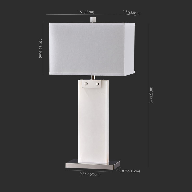 Omon Table Lamp, White/Silver