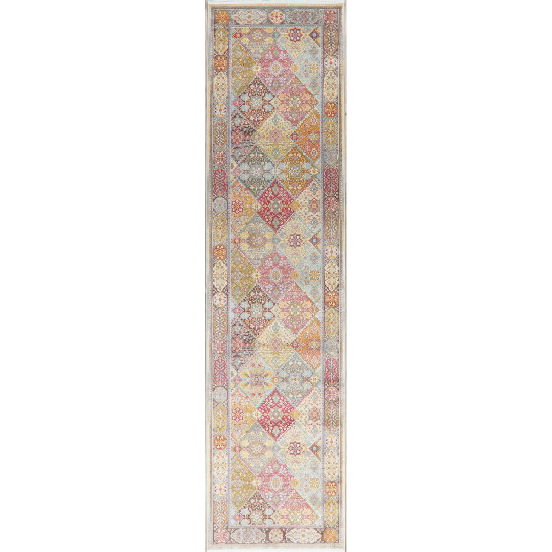 Oriental Green/Orange/Beige Area Rug Bungalow Rose Rug 
