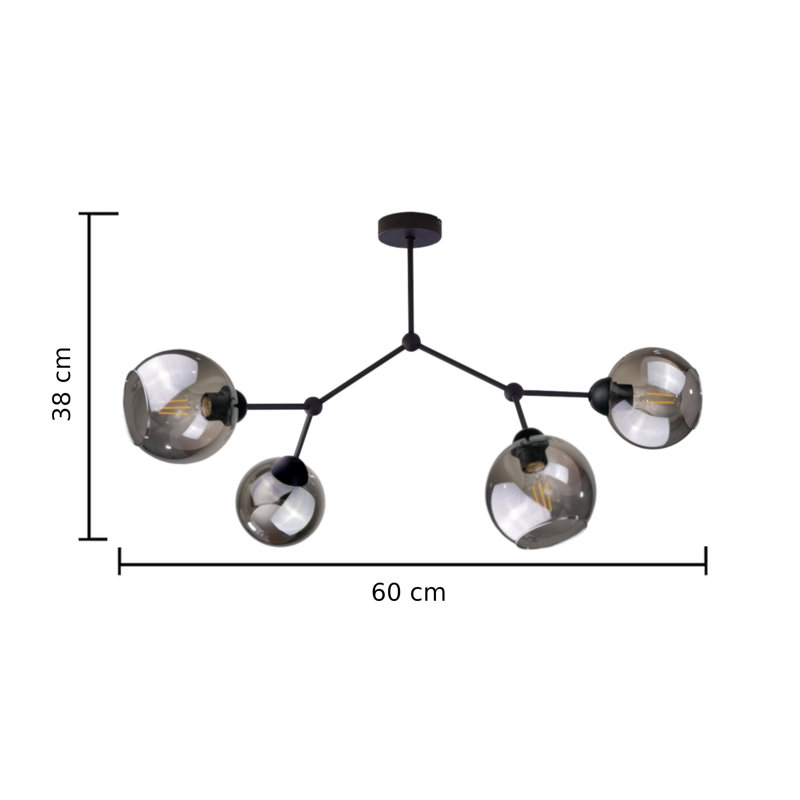 Maryjo Glass Semi Flush Mount, Grey