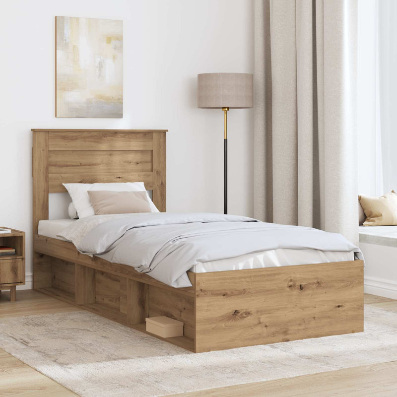 Bed, European Single (90 x 200 cm), Artisian Oak