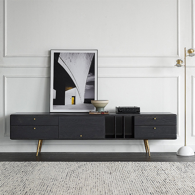 Meuble télé léger de luxe rétro, 78.74"