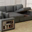 Canapé-lit modulaire de 109 po en forme de U avec escamotable, deux ports USB, un espace de rangement et quatre coussins de dossier pour le salon-2006577834