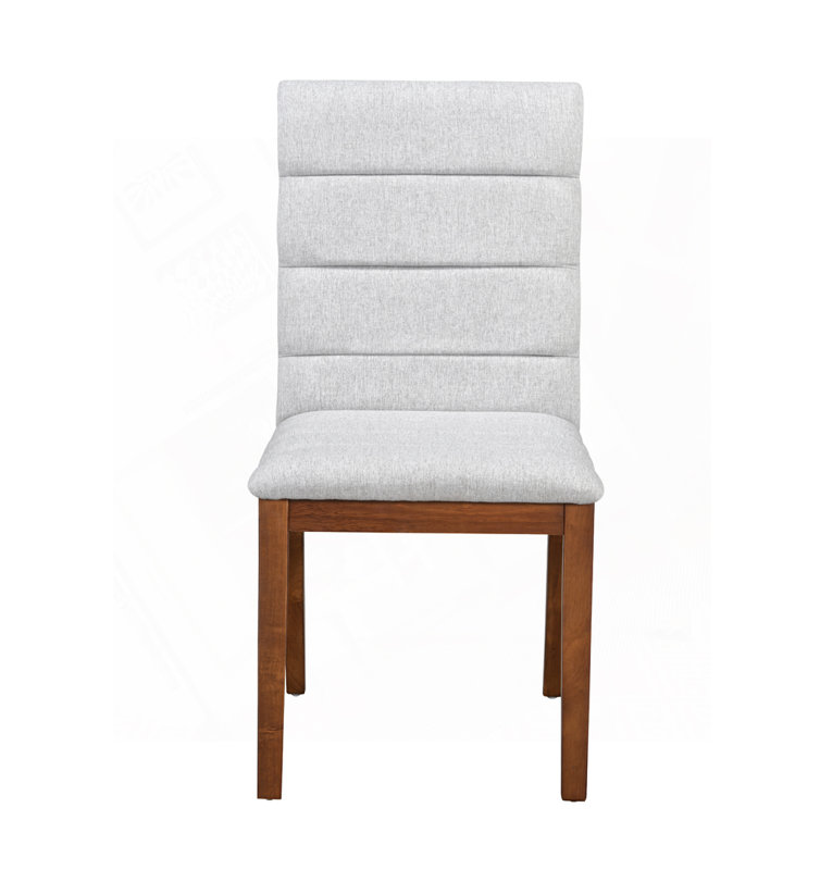 Chaises de salle à manger rembourrées modernes, Noyer, Gris clair