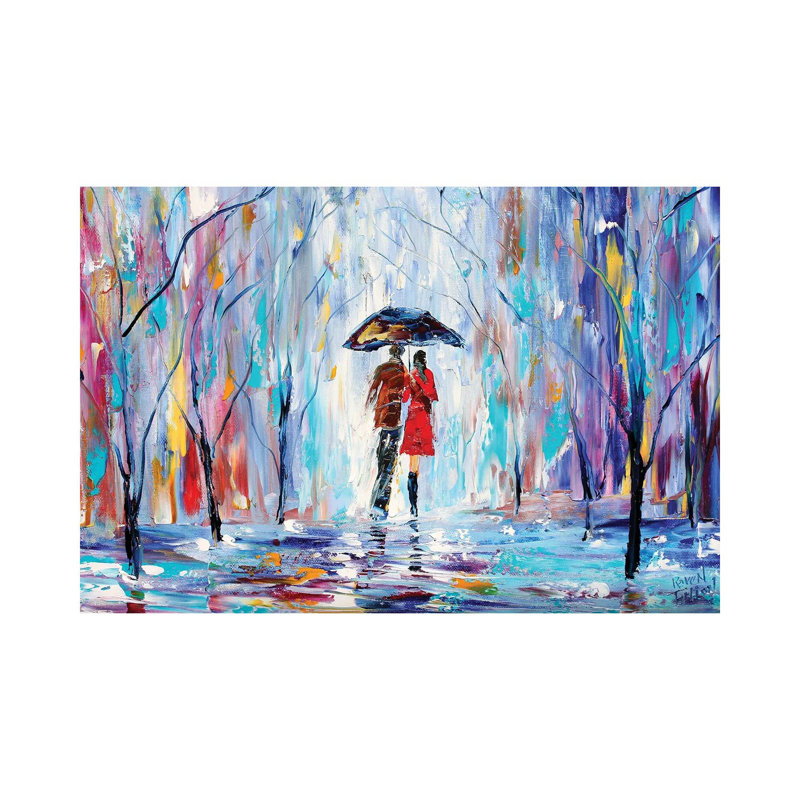 Rainy Love by Karen Tarlton - Wrapped Canvas Painting, 20.32 cm H x 30.48 cm W