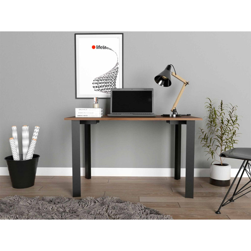 Rectangle Writing Desk With Steel Legs