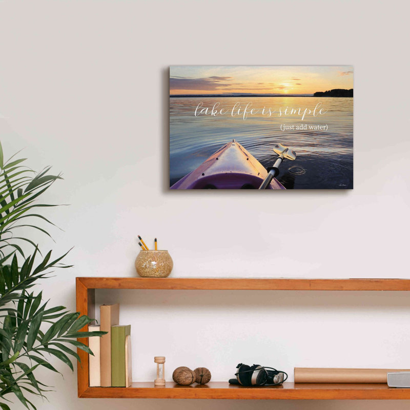 «Anley Lake Life Is Simple On Canvas» par Lori Deiter, reproduction, H 12 po x l 18 po x P 0,75 po