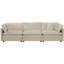 5 canapé d'angle convertible, chenille beige en U, design minimaliste moderne pour une assise confortable dans le canapé modulaire du salon avec repose-pieds réversible, chenille, matériau