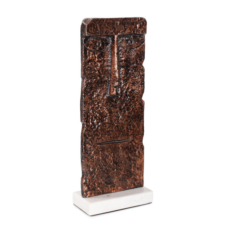 Sculpture Wabbaseka en aluminium avec base en marbre - haute