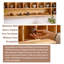 Tablette de rangement murale en bois de frêne massif 48,03 po, présentoir à thé flottant pour salon de thé, petit salon