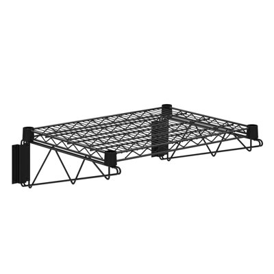 Black Epoxy Wire Wall Mount Shelf