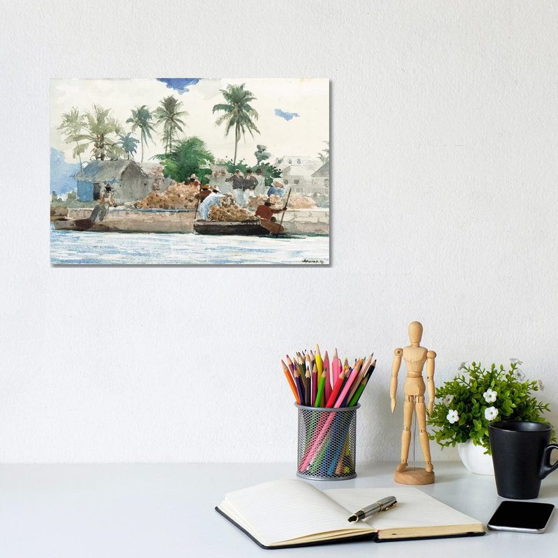 Sponge Fisherman, Bahamas by Winslow Homer - Wrapped Canvas Gallery-Wrapped Canvas Giclée, 20.32 cm H x 30.48 cm W