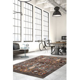 Tapis bleu nouvel âge en laine 3 pi 2 po x 4 pi 8 po Zari