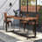 Kenmore Acacia Solid Wood Top Metal Base Dining Table
