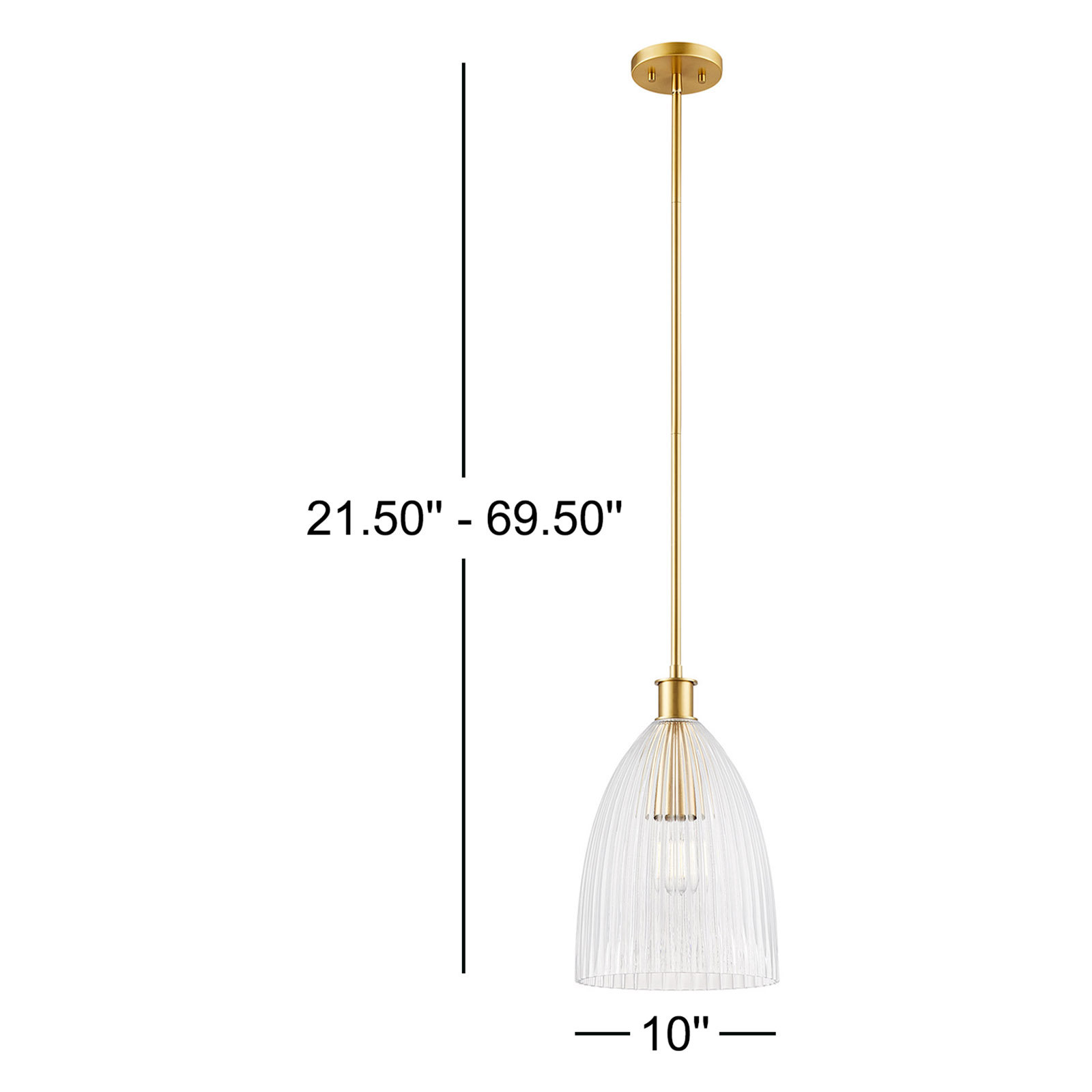 Whistler 1-Light Pendant in Natural Brass, 15.5" H x 10" W x 10" D