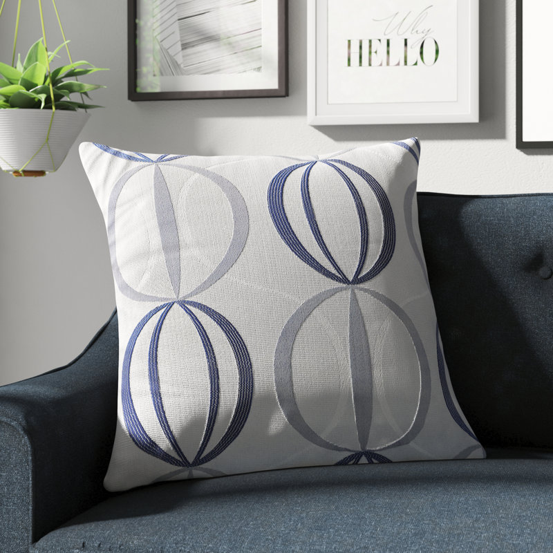 Maldonado Geometric Square Throw Pillow Cover, Ochre, Pillow Cover Only - No Insert, 45cm H x 45cm W