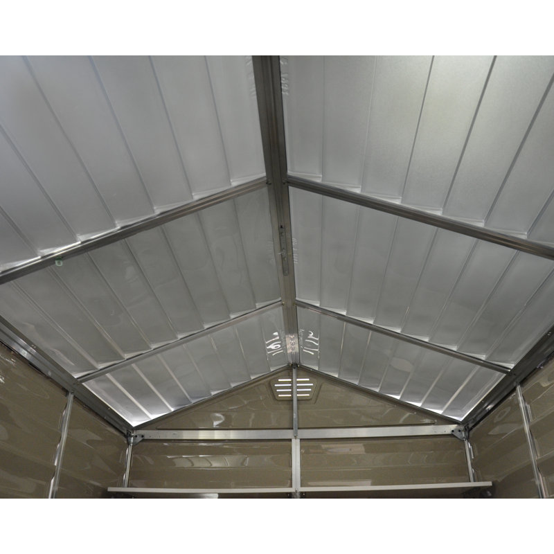 Tan and Brown Polycarbonate Aluminum Storage Shed