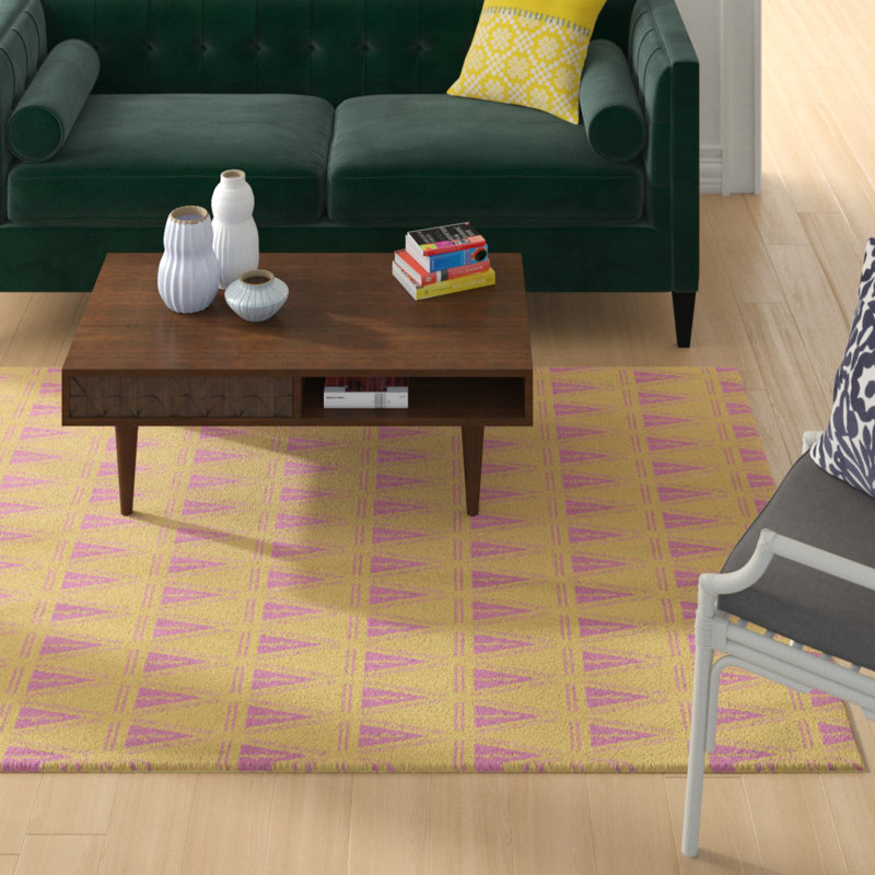 Tapis de l’espace orange minimal tree trees Barbra, Rectangle 5 pi x 7 pi