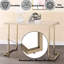 Table de bout contemporaine en faux marbre et métal en champagne