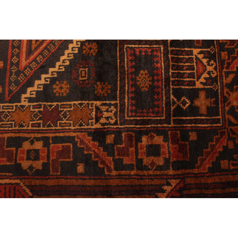 Tapis noir Teimani 3 pi 2 po x 4 pi 11 po