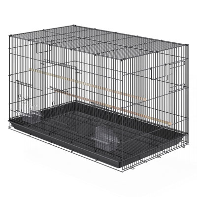 30 Inch Bird Cage, Metal Large Parakeet Cages For Cockatiels Small Parrot Budgies Lovebirds Canaries, Pet Bird Cage With Rolling Stand And Tray