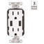 Ensemble de 3 prises de courant et de chargeur USB 5 à 15 Levron Decora 125 Volt
