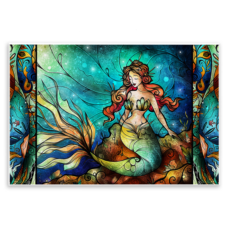 Élégante plaque murale sirène assise, design par Mandie Manzano, H 10 po x l 15 po