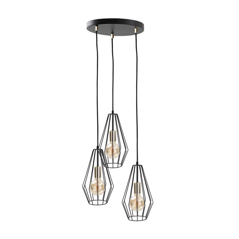 Estero 3 - Light Geometric Pendant, Black/Gold