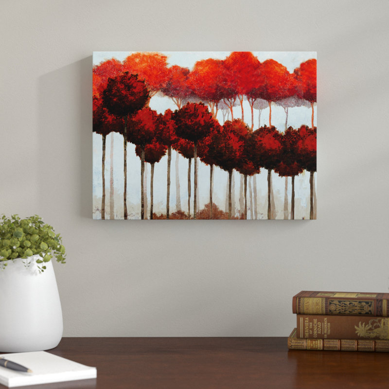 « line trees », reproduction de peinture à l’acrylique sur toile tendue, H 12 po x l 16 po, Toile