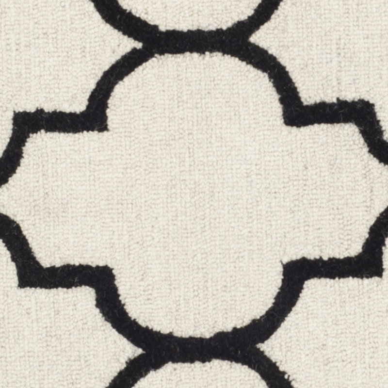 Cannen Hand Tufted Wool Geometric Rug, Square 6'