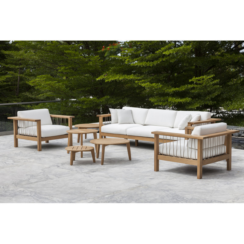 Attol Outdoor Round Teak Coffee Table, 20.56" W x 20.56" L x  10.25" H