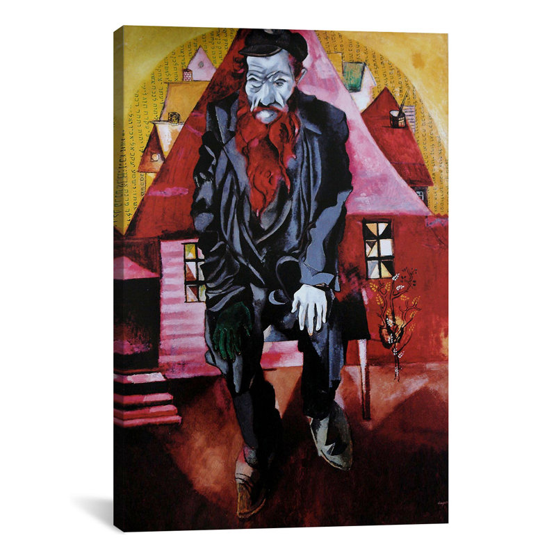 « red jew, 1915 » par marc chagall, reproduction d’art sur toile, H 12 po x l 8 po x P 0,75 po