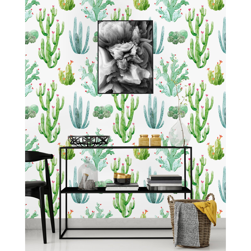 Panneau de papier peint adhésif Cacti, L 120 po x l 25 po
