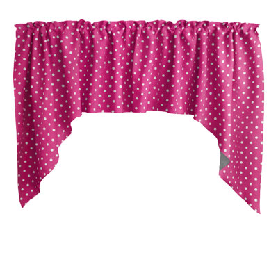 Cantonnière à pois en mélange de coton l 58 po