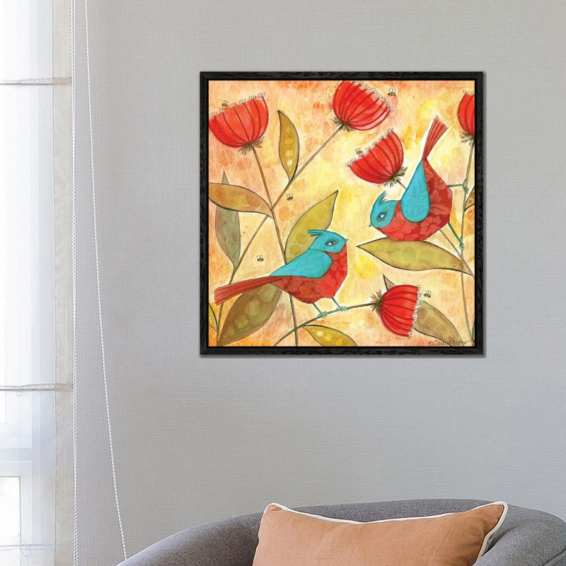 Hello Friend by Teresa Kogut - Painting on Canvas, Black Floater Framed, 66.04cm H x 66.04cm W x 3.81cm D
