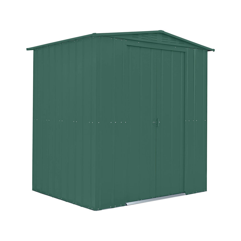 Globel 6 X 5 Apex Metal Shed, Green