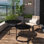 Ensemble de 2 tables basses gigognes de 27,6 pouces avec plateau de bureau en marbre et structure en métal ferme pour le salon, la chambre à coucher et le balcon