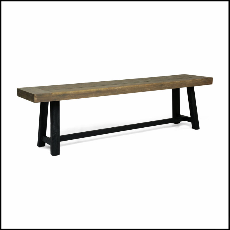 Banc d'extérieur en bois d'acacia durable avec design à deux tons pour des sièges de patio modernes et élégants