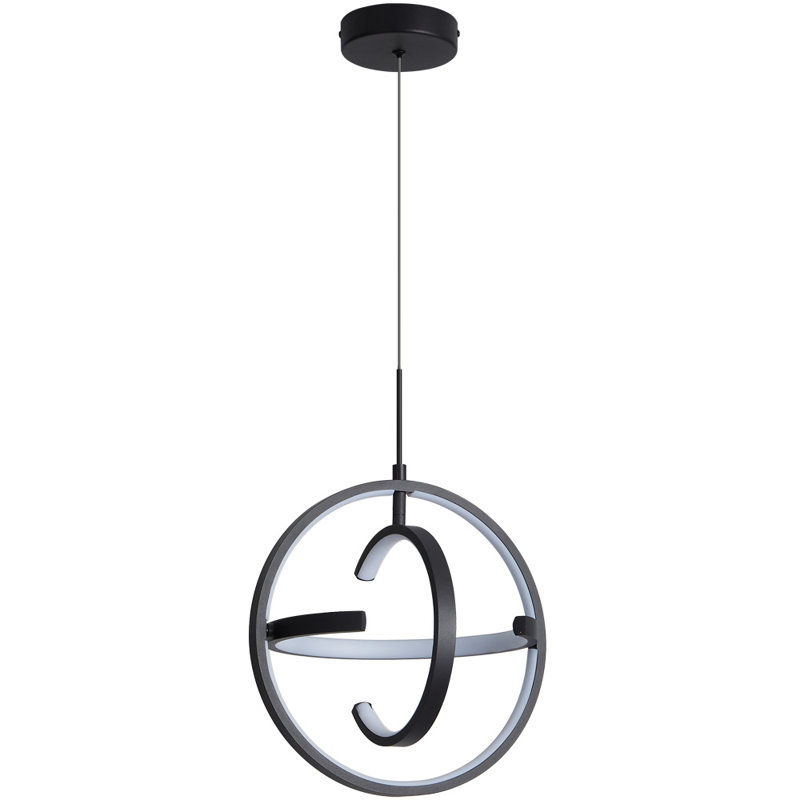 Modern LED Chandelier, Pendant Light Adjustable Height & Dimmable, 3 Ring 22W 4000K Chandeliers, Matte Black