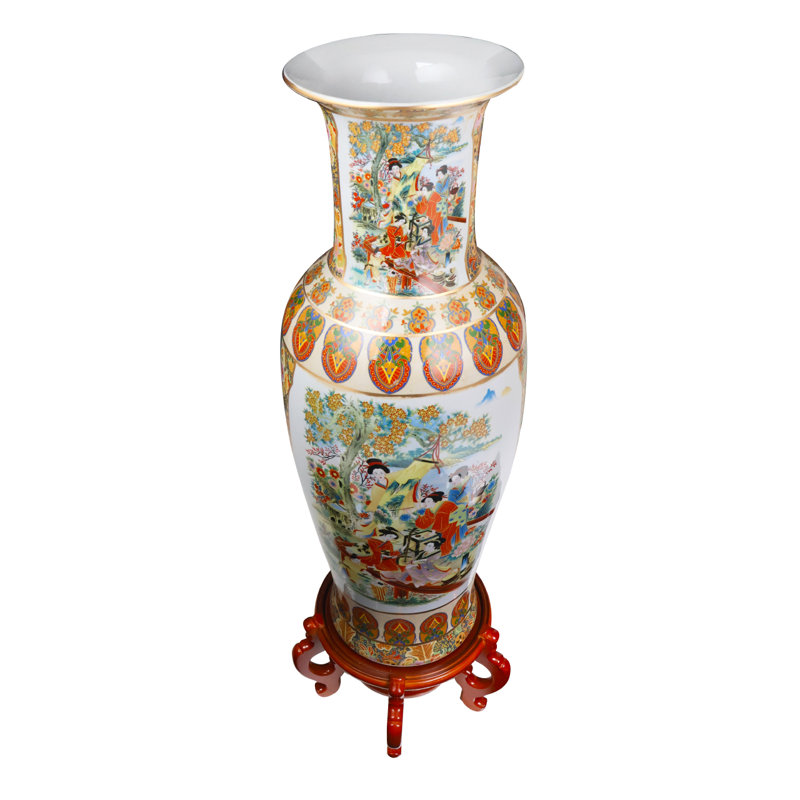 Oriental Furniture Warehouse Porcelain Satsuma Floor Vase