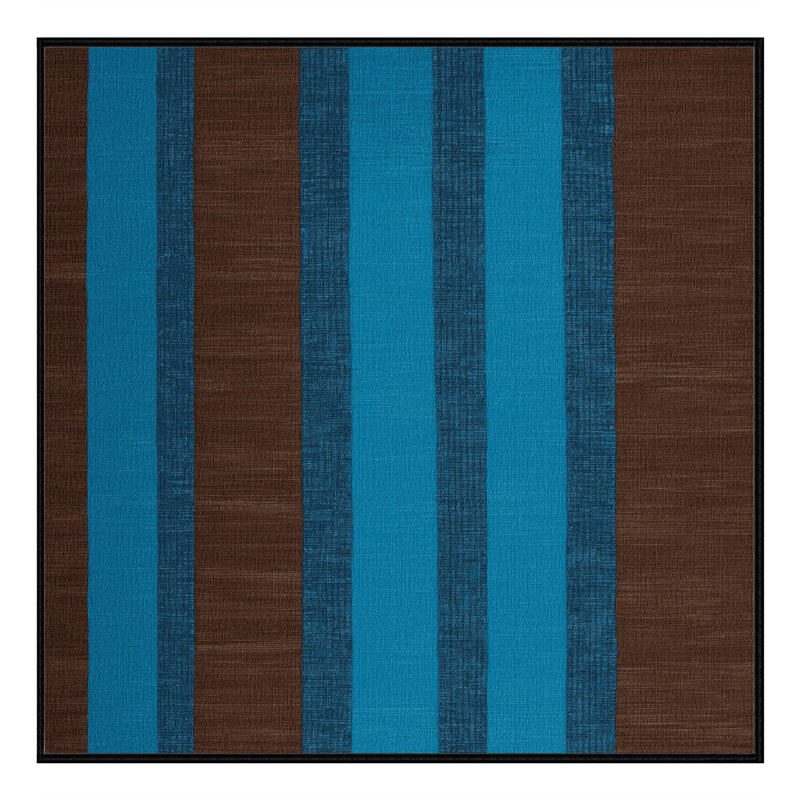 Tapis noir à rayures horizontales lavable à la machine, Carré 4 pi