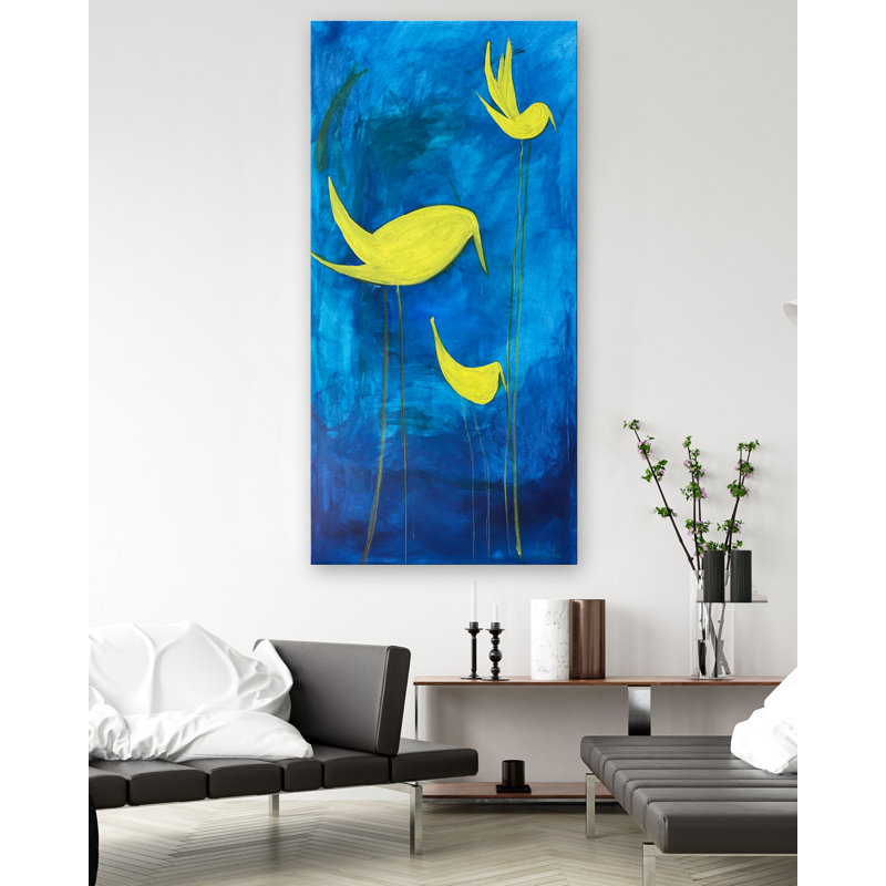 Yellow Birdy Print by Kate Baldock