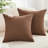 Decorative Solid Pillow Covers with Leather Label (Set of 2)-101280826-101280817