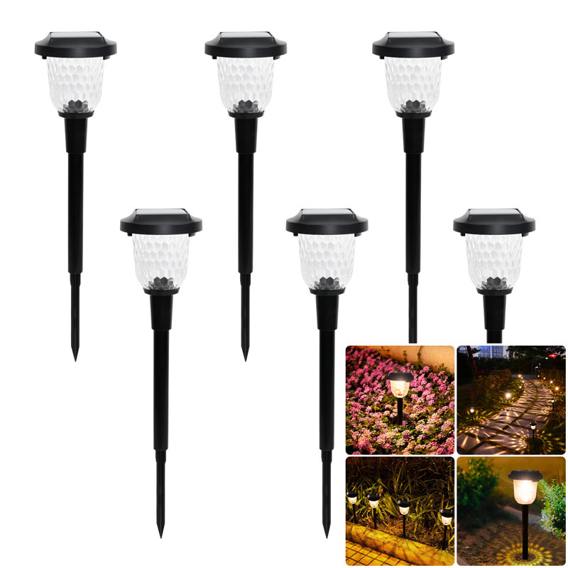 Andraia Black Solar Powered Metal Pathway Light Pack