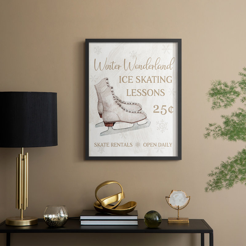Skate Lessons Framed Print - Solid Wood, Black, 30" H x 24" W