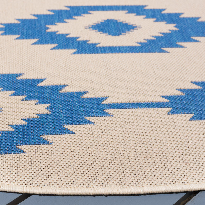 Tapis intérieur / extérieur Devito Southwestern, Rond 6 pi 7 po