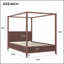 Grand lit plateforme à baldaquin en bois avec lattes de soutien, espresso-129230872-129230873