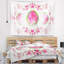 Motif rose abstrait sur tapisserie blanc-28497558