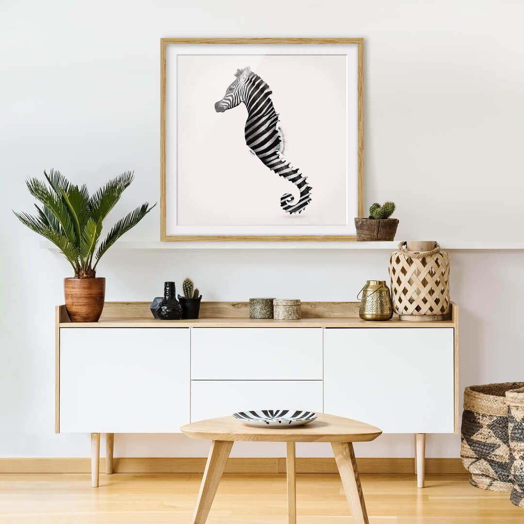 Picture With Frame - Jonas Loose - Seahorse With Zebra Stripe - Square 1:1 - B