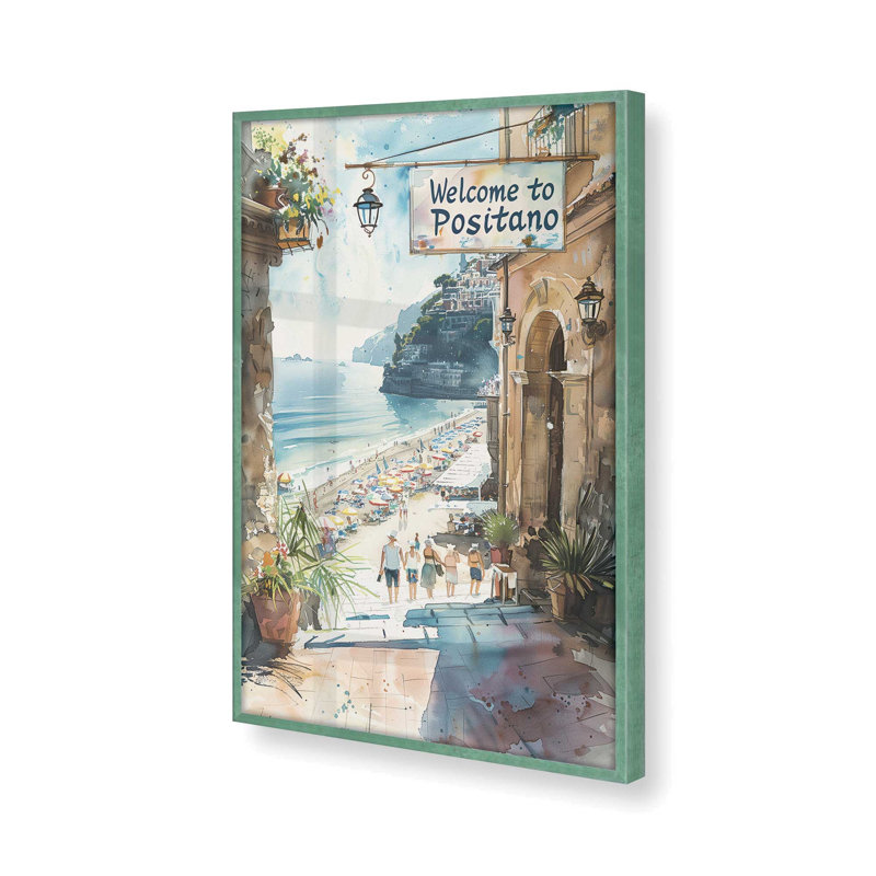 «Coastal Greeting V1», impression encadrée sur papier par Azure Artisanal Studio, Citronnelle, H 15 po x l 12 po x P 1,375 po