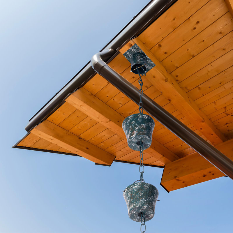 Chaîne de pluie pour gouttières avec adaptateur, Vert